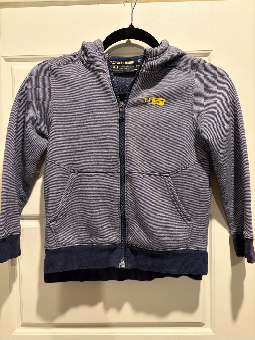 Under Armour Kids' Blue Zip Hoodie - Lightweight Full-Zip Sweatshirt YXS